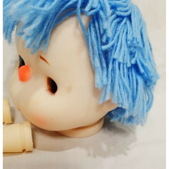 Doll Head Blue Hair with Hands 6" Caucasian out of package - Picture 9 of 9